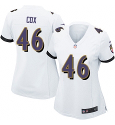 Women's Nike Baltimore Ravens #46 Morgan Cox Game White NFL Jersey
