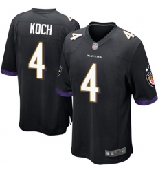 Men's Nike Baltimore Ravens #4 Sam Koch Game Black Alternate NFL Jersey