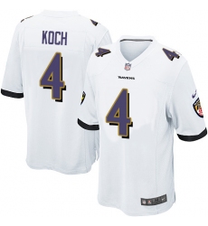 Men's Nike Baltimore Ravens #4 Sam Koch Game White NFL Jersey