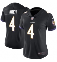 Women's Nike Baltimore Ravens #4 Sam Koch Elite Black Alternate NFL Jersey