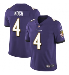 Youth Nike Baltimore Ravens #4 Sam Koch Elite Purple Team Color NFL Jersey