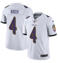 Youth Nike Baltimore Ravens #4 Sam Koch Elite White NFL Jersey