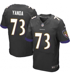 Men's Nike Baltimore Ravens #73 Marshal Yanda Elite Black Alternate NFL Jersey