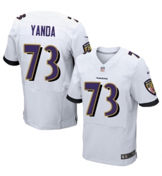 Men's Nike Baltimore Ravens #73 Marshal Yanda Elite White NFL Jersey