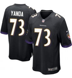 Men's Nike Baltimore Ravens #73 Marshal Yanda Game Black Alternate NFL Jersey