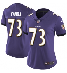 Women's Nike Baltimore Ravens #73 Marshal Yanda Elite Purple Team Color NFL Jersey