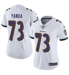 Women's Nike Baltimore Ravens #73 Marshal Yanda Elite White NFL Jersey