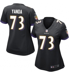 Women's Nike Baltimore Ravens #73 Marshal Yanda Game Black Alternate NFL Jersey