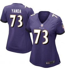 Women's Nike Baltimore Ravens #73 Marshal Yanda Game Purple Team Color NFL Jersey