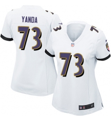 Women's Nike Baltimore Ravens #73 Marshal Yanda Game White NFL Jersey