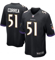 Men's Nike Baltimore Ravens #51 Kamalei Correa Game Black Alternate NFL Jersey