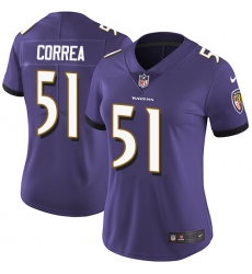 Women's Nike Baltimore Ravens #51 Kamalei Correa Elite Purple Team Color NFL Jersey