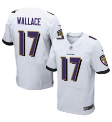 Men's Nike Baltimore Ravens #17 Mike Wallace Elite White NFL Jersey