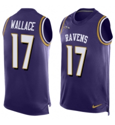 Men's Nike Baltimore Ravens #17 Mike Wallace Limited Purple Player Name & Number Tank Top NFL Jersey