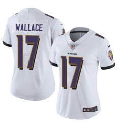 Women's Nike Baltimore Ravens #17 Mike Wallace Elite White NFL Jersey
