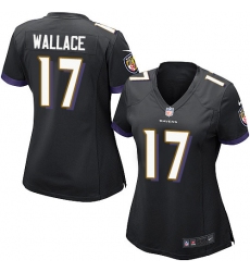 Women's Nike Baltimore Ravens #17 Mike Wallace Game Black Alternate NFL Jersey
