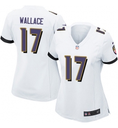 Women's Nike Baltimore Ravens #17 Mike Wallace Game White NFL Jersey