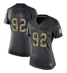 Women's Nike Baltimore Ravens #92 Bronson Kaufusi Limited Black 2016 Salute to Service NFL Jersey