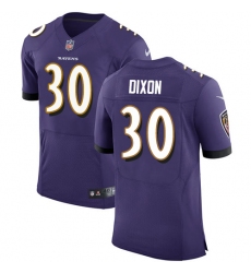 Men's Nike Baltimore Ravens #30 Kenneth Dixon Elite Purple Team Color NFL Jersey