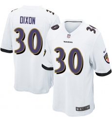 Men's Nike Baltimore Ravens #30 Kenneth Dixon Game White NFL Jersey