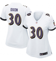 Women's Nike Baltimore Ravens #30 Kenneth Dixon Game White NFL Jersey