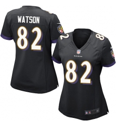 Women's Nike Baltimore Ravens #82 Benjamin Watson Game Black Alternate NFL Jersey