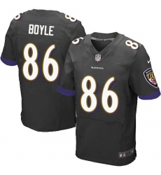 Men's Nike Baltimore Ravens #86 Nick Boyle Elite Black Alternate NFL Jersey