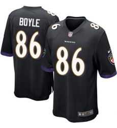 Men's Nike Baltimore Ravens #86 Nick Boyle Game Black Alternate NFL Jersey