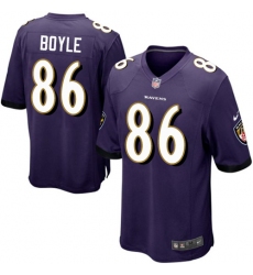 Men's Nike Baltimore Ravens #86 Nick Boyle Game Purple Team Color NFL Jersey