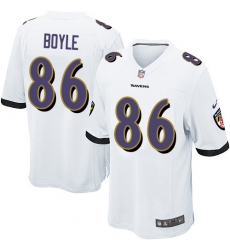 Men's Nike Baltimore Ravens #86 Nick Boyle Game White NFL Jersey