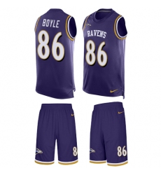 Men's Nike Baltimore Ravens #86 Nick Boyle Limited Purple Tank Top Suit NFL Jersey