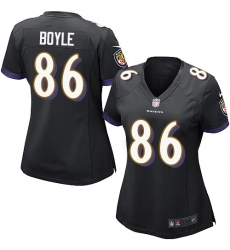 Women's Nike Baltimore Ravens #86 Nick Boyle Game Black Alternate NFL Jersey