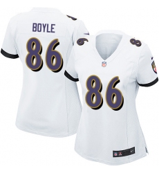 Women's Nike Baltimore Ravens #86 Nick Boyle Game White NFL Jersey