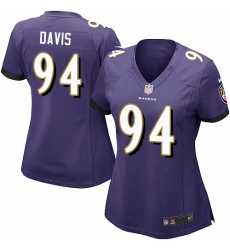 Women's Nike Baltimore Ravens #94 Carl Davis Game Purple Team Color NFL Jersey