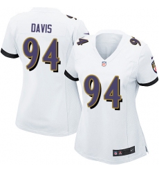 Women's Nike Baltimore Ravens #94 Carl Davis Game White NFL Jersey