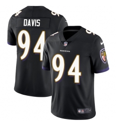 Youth Nike Baltimore Ravens #94 Carl Davis Elite Black Alternate NFL Jersey