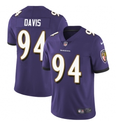 Youth Nike Baltimore Ravens #94 Carl Davis Elite Purple Team Color NFL Jersey