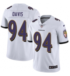 Youth Nike Baltimore Ravens #94 Carl Davis Elite White NFL Jersey