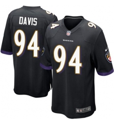 Youth Nike Baltimore Ravens #94 Carl Davis Game Black Alternate NFL Jersey