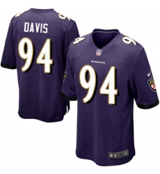 Youth Nike Baltimore Ravens #94 Carl Davis Game Purple Team Color NFL Jersey