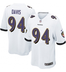 Youth Nike Baltimore Ravens #94 Carl Davis Game White NFL Jersey