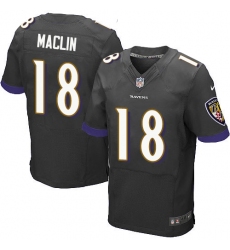 Men's Nike Baltimore Ravens #18 Jeremy Maclin Elite Black Alternate NFL Jersey