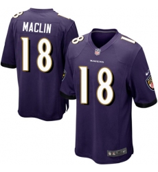 Men's Nike Baltimore Ravens #18 Jeremy Maclin Game Purple Team Color NFL Jersey