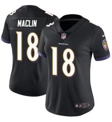Women's Nike Baltimore Ravens #18 Jeremy Maclin Elite Black Alternate NFL Jersey