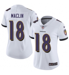 Women's Nike Baltimore Ravens #18 Jeremy Maclin Elite White NFL Jersey