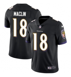 Youth Nike Baltimore Ravens #18 Jeremy Maclin Elite Black Alternate NFL Jersey