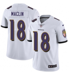 Youth Nike Baltimore Ravens #18 Jeremy Maclin Elite White NFL Jersey
