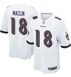Youth Nike Baltimore Ravens #18 Jeremy Maclin Game White NFL Jersey