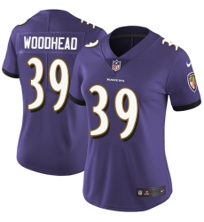 Women's Nike Baltimore Ravens #39 Danny Woodhead Elite Purple Team Color NFL Jersey