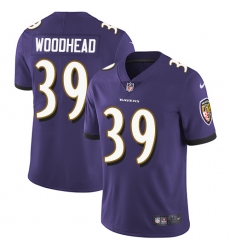 Youth Nike Baltimore Ravens #39 Danny Woodhead Elite Purple Team Color NFL Jersey